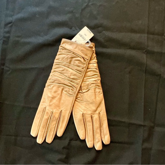 Worthington gold color Leather Gloves size L - Picture 3 of 5